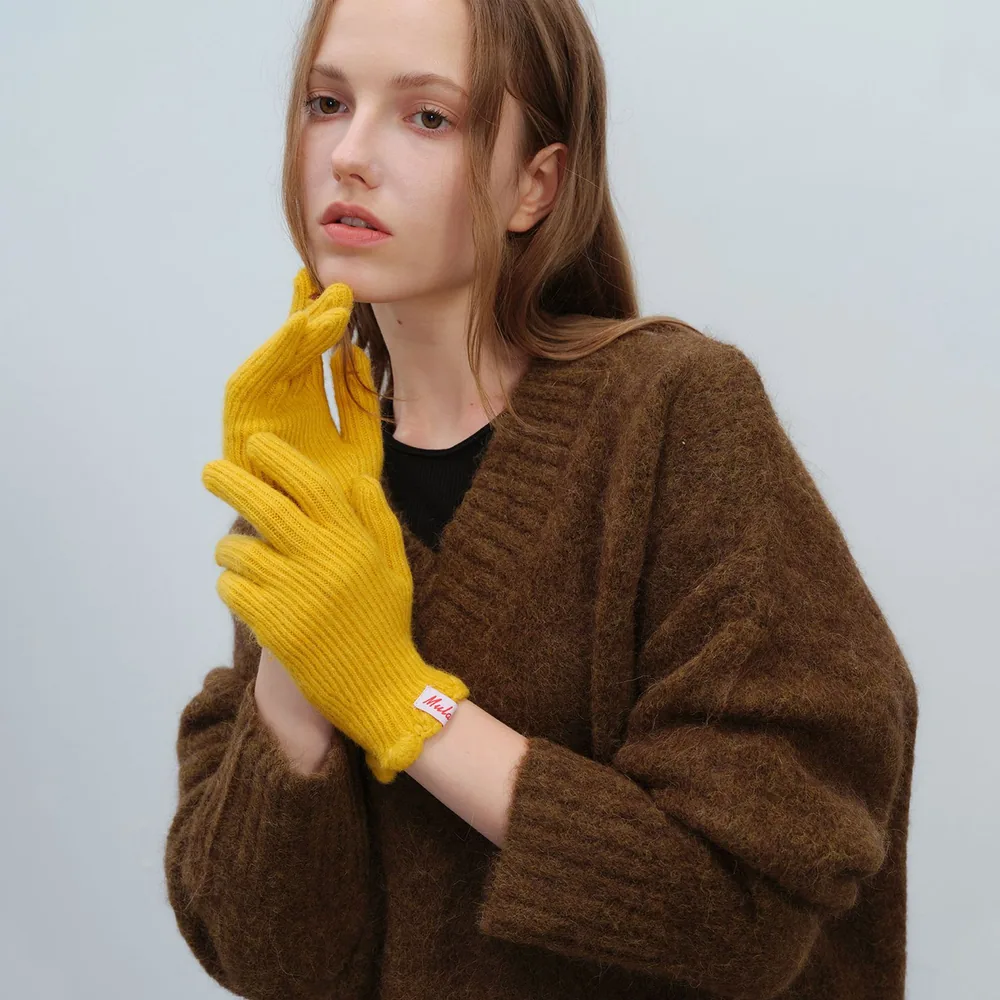 QL921 Solid-Colour Lace-Trim Gloves