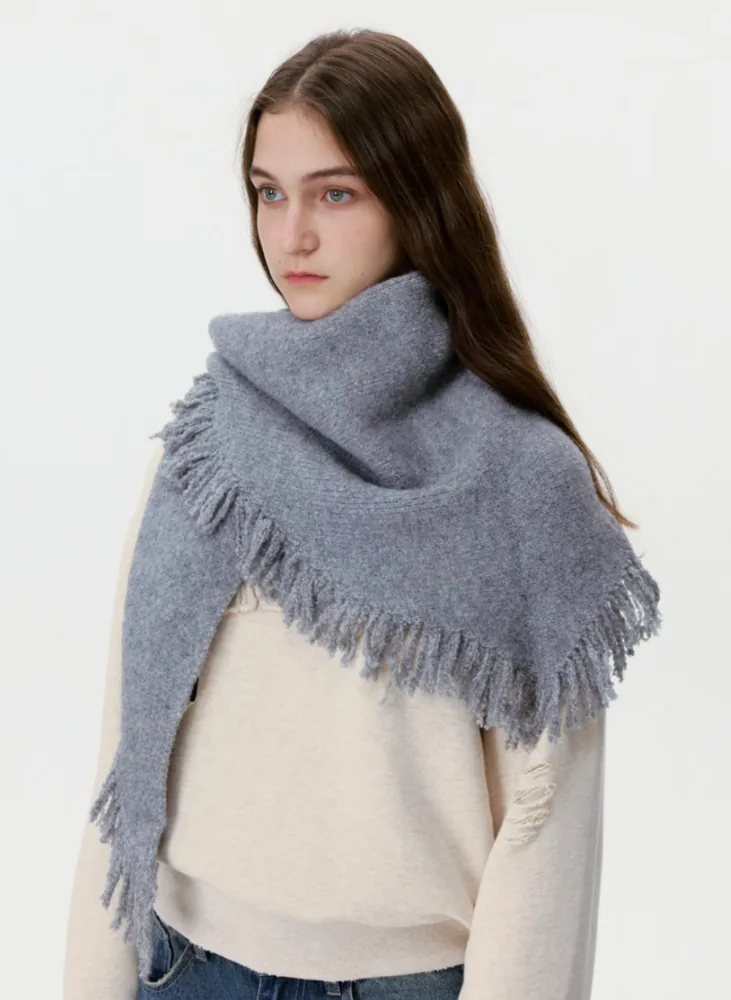 JH1014 Fringed Oversized Triangle Scarf
